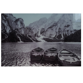 Постер  МВ50 1000х500, Уф-печать "3 Лодки" с заливкой 100х0х50 см Черный