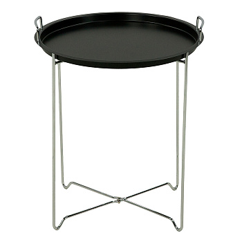 Столик чайный CT-6 складной 45х45х51 см Черный/Хром