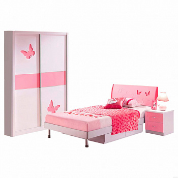 Кровать Ариша детская без изножья 121х201 см Розовый/Белый