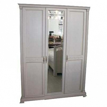 Шкаф Аманда 3-дверный с зеркалом 154х64х215 см Белый 