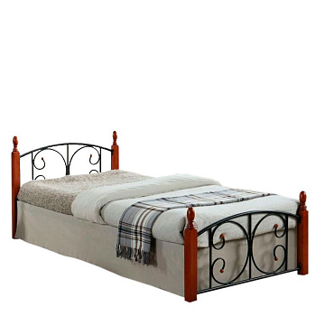 Кровать Лара двуспальная с изножьем 160х200 см Темная вишня
