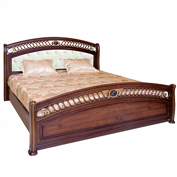 Кровать Аманда двуспальная с изножьем 160х200 см Темный орех
