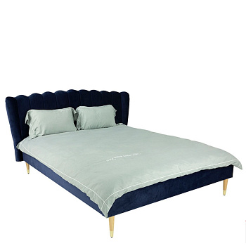 Кровать Адриана двуспальная без изножья 160х200 см Темно-синий