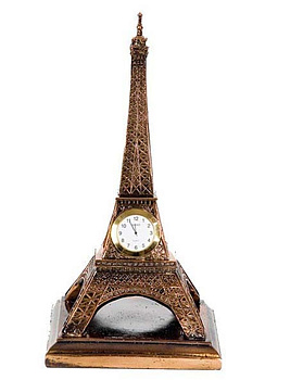 Часы Эйфелева башня 16х0х32 см Бронзовый