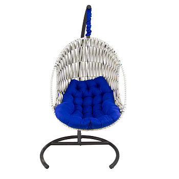 Кресло подвесное  Валио Карбон (серый, опора черная, подушка синяя) 0х0х0 Серый