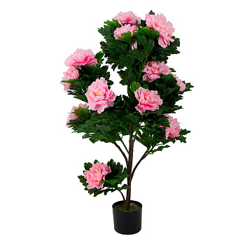 Искусственные растения Пион розовый 0х0х100 см Темно-зеленый