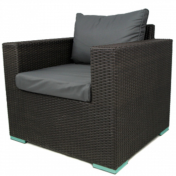 Кресло  ДЖЕНТИ с комплектом подушек (цвет венге кожа) подушка серая 005 0х0х0 