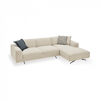 Комплект мебели  Giorno L Right Corner Set (195) - Ecru 01 Z2 (Black Leg) правосторонний набор 274х162х69 см Молочный