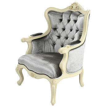 Кресло Милена (цвет патины: золото) 84х86х165 см Слоновая кость