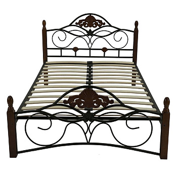 Кровать Индира односпальная с изножьем 120х200 см Темная вишня