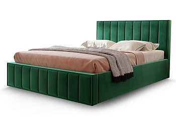 Кровать  ВЕНА 1400 СТАНДАРТ Мора зеленый без изножья Темно-зеленый