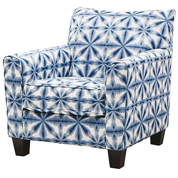 Кресло Кимберли акцентное 89х91х91 см Синий/Белый