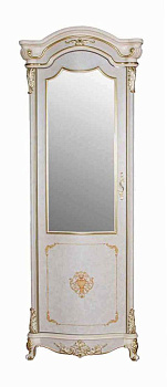 Витрина Фелиция 1-дверная угловая (цвет патины: золото) 75х62х225 см Бежевый